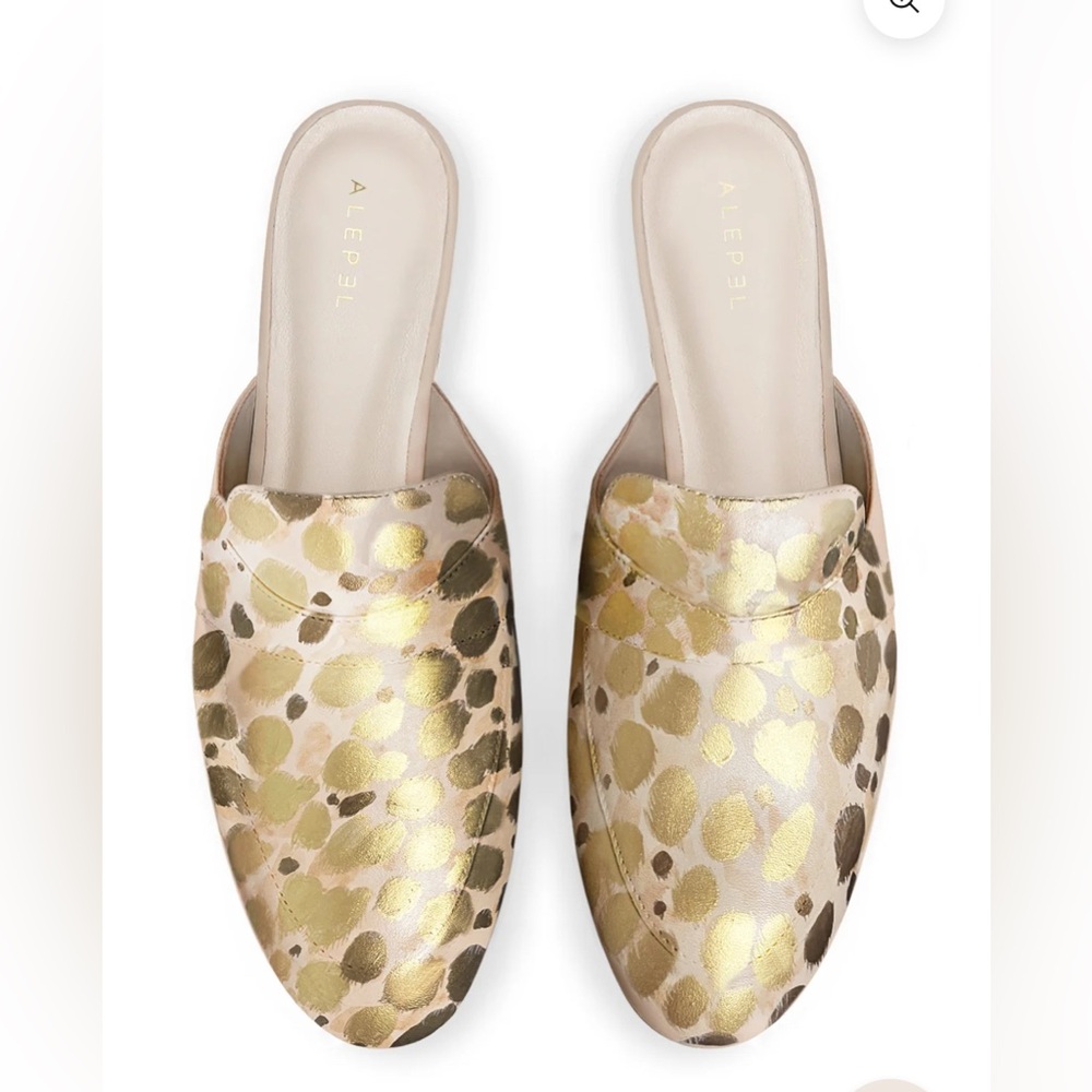 New nwot perfect Alepel Gold Cheetah mule 6 - Picture 2 of 8